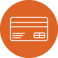 Debit Card line circle icon