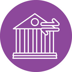 Bank Transfer line circle icon