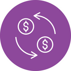 Currency Conversion line circle icon