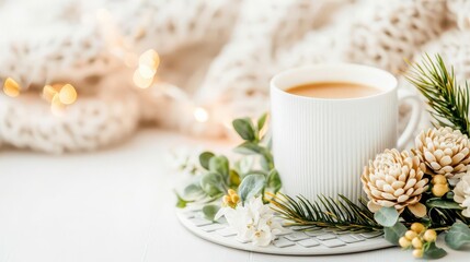 Heart-shaped latte, notebook, & flowers: A peaceful morning.