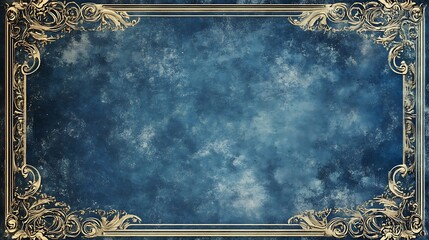 A delicate cloudy white center and intricate marbled grunge edges give this aged and sophisticated blue textured background, which resembles old paper, a nostalgic feel.