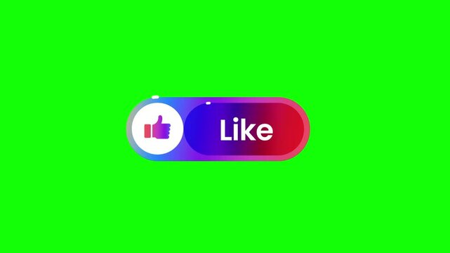 Like button on green screen 