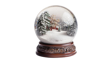 A Single Snow Globe With a Charming Winter Scene Capturing the Essence of Holiday Spirit for Seasonal Decorations and Celebrations.
