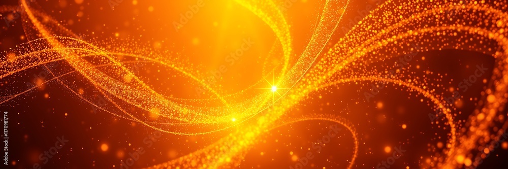 Wall mural abstract patterns with multicolored lights against a dark backdrop