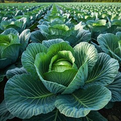 cabbage growing in the field