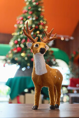 Living room home interior with decorated christmas concept