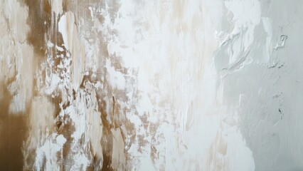 Fototapeta premium Abstract Textured Painting with Neutral Beige, White, and Cream Tones Featuring Artistic Brush Strokes and Minimalist Aesthetic