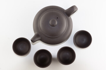 tea accessories isolated on white background