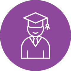 Academic Gown line circle icon