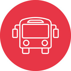 University Bus line circle icon
