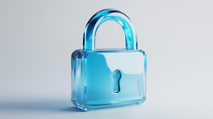 ガラス素材の透明ブルーロック