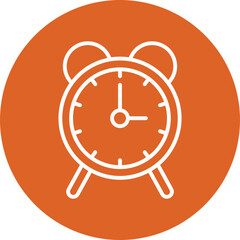 Alarm clock line circle icon