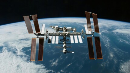 Astronauts Conducting Experiments in Space Station