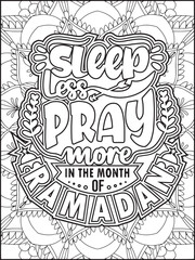 Happy Ramadan Quote Coloring Page for Adults. Ramadan Quote Coloring Sheet. Islamic Coloring Page.