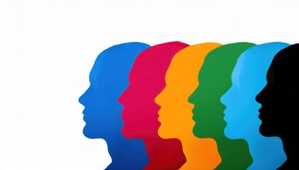 Vibrant Silhouettes of Diversity. Colorful Profiles Representing Unity, Inclusion, and LGBTQ+ Pride