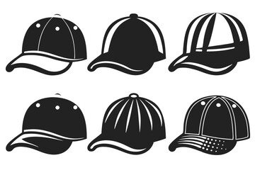 set of cricket hats illustration vector illustration