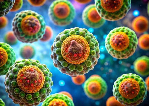 Microscopic View of Chlamydia Trachomatis Bacteria Infection -  Medical Stock Photo