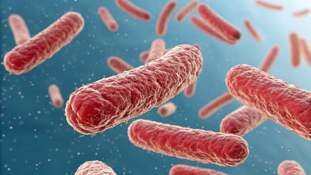 Microscopic View of Klebsiella pneumoniae Bacteria, Gram-Negative Bacilli, Short Rods, Medical Microbiology