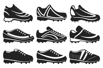 set of cricket shoes illustration vector illustration