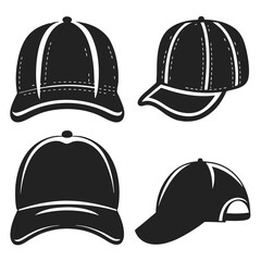 set of cricket hats illustration vector illustration