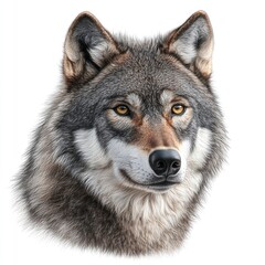 Fototapeta premium A detailed illustration of a wolf's head showcasing its features and expression.
