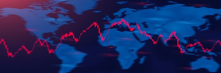 Fototapeta premium Business candle stick graph chart of stock market investment trading background