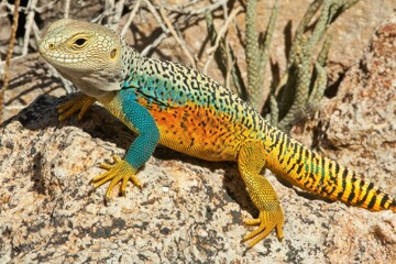 Naklejka premium Lava Lizard on Rock