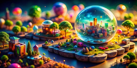 Fototapeta premium Miniature Philosophical World: Exploring Plato's Theory of Forms