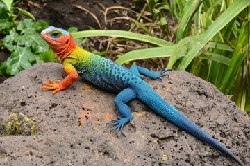 Fototapeta premium Lava Lizard on Rock