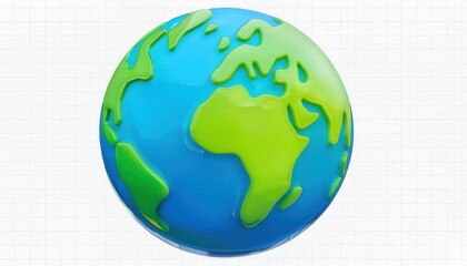 Vibrant Earth Globe Model with Blue Oceans and Green Continents. Symbol of Sustainability and Conservation for Earth Day Awareness