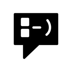 smile Chat icon featuring a speech bubble, symbolizing online communication and messaging.