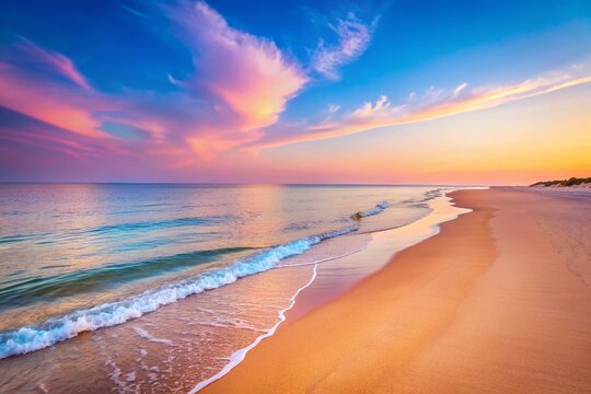 Minimalist Berdiansk Seascape: Calm Waters and Sandy Shore