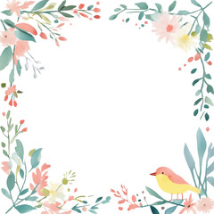 Obraz premium square happy birthday or newborn frame with white background png illustration