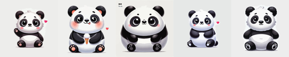 vector of a cute and adorable panda