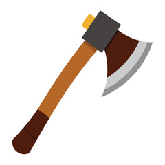 Ax with Wooden Handle - Vector Illustration, Cartoon Clipart & Line Art Design 1.eps