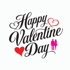 happy valentine day illustration, vector image