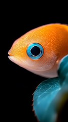 A close up of a fish with a blue eye