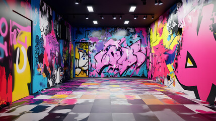 A Visual Celebration of Pop Art's Rebellious Spirit Through a Thrilling Display of Graffiti Art...