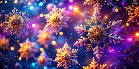Fototapeta premium Modern Christmas Abstract Snowflakes Drone Aerial Gradient Background Stock Photo