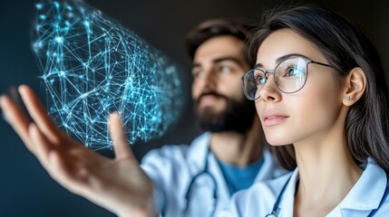 Innovative Medical Professionals Analyzing Future Technology Concept