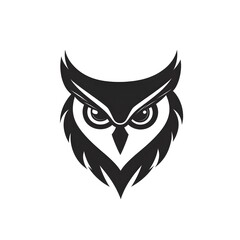 Naklejka premium Simple Dark Black Owl Bird icon logo symbol