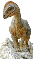 Fototapeta premium A realistic depiction of a dinosaur standing on rocky terrain.