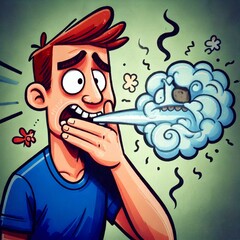 Fototapeta premium bad breath and halitosis
