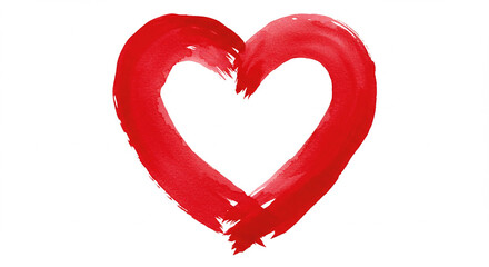 Romantic Red Watercolor Heart Shape Love Valentines Day Design
