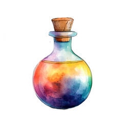 Colorful vase with a cork stopper