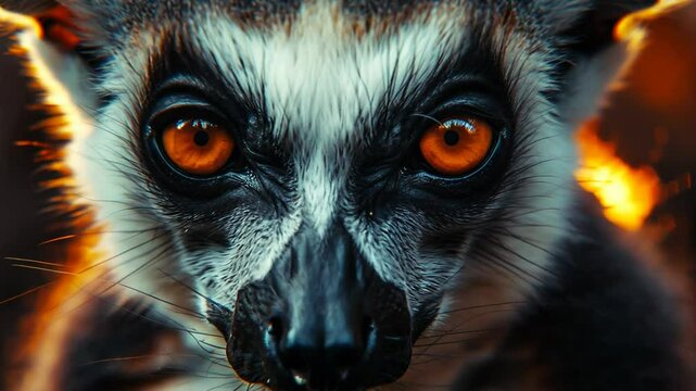A portrait of a lemur