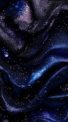 Luxurious Night Sky Texture: Glittering Stars on Velvet Blue Waves - made with Generative AI