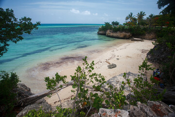 Caribbean sea pristine waters in Guardalavaca sand beach, Club Amigo Atlantico resort hotel, Cuba