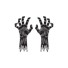 horror hand silhouette vector
