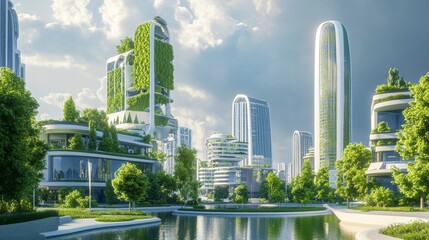 Obraz premium ecological futuristic city
